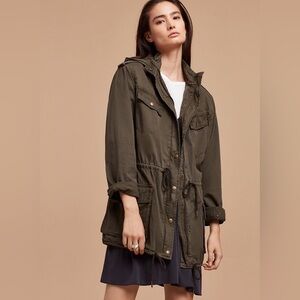 🌿🌟 Aritzia Talula Trooper Utility Cotton Jacket Olive Green Oversized XXS EUC